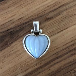Sterling 925 chalcedony heart pendant